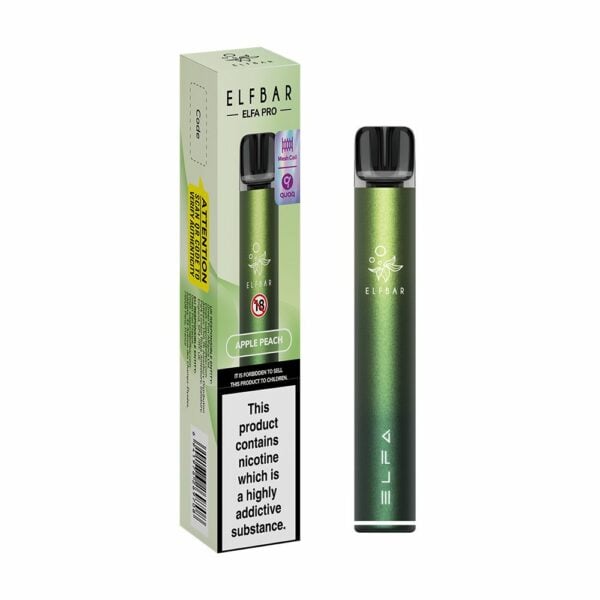 Elf Bar Elfa PRO Prefilled Pod Vape Kit Aurora Green with Apple Peach
